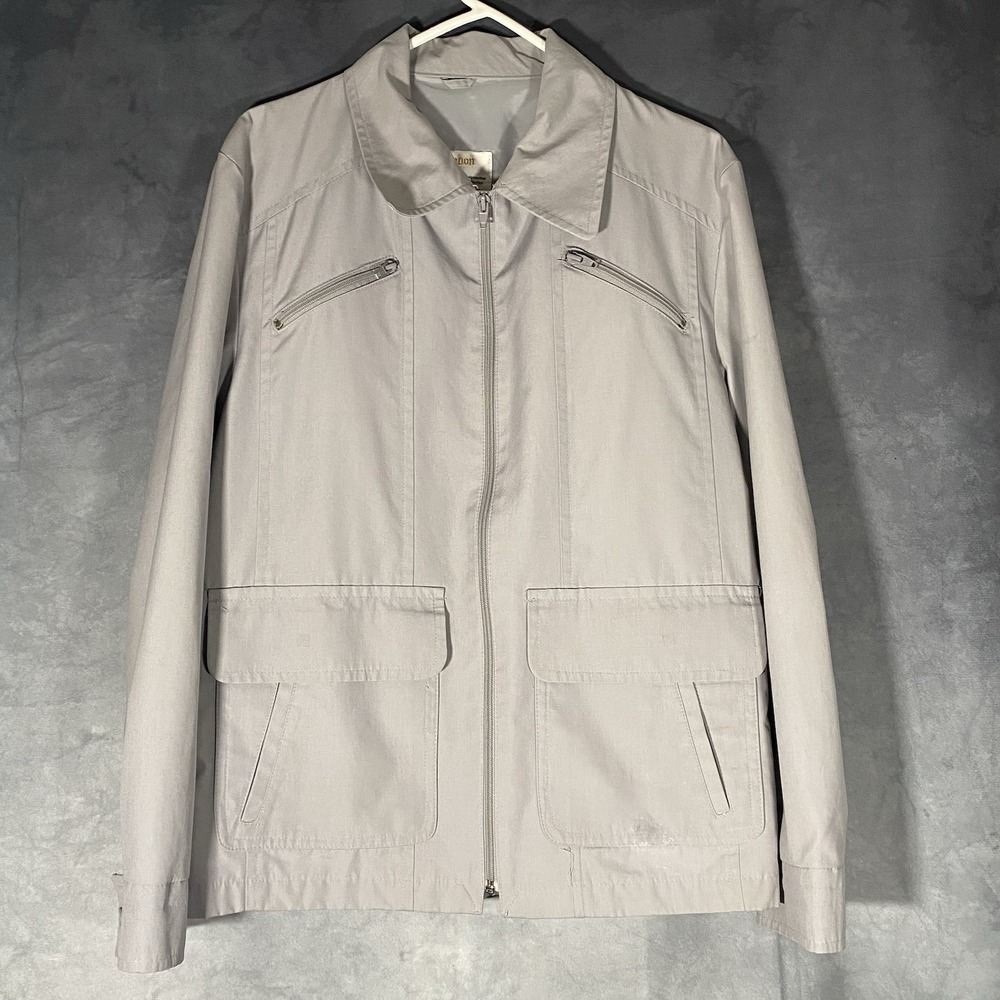 London‎ Fog Vintage Jacket Size 38 Reg Grey Water Res Material Zipper